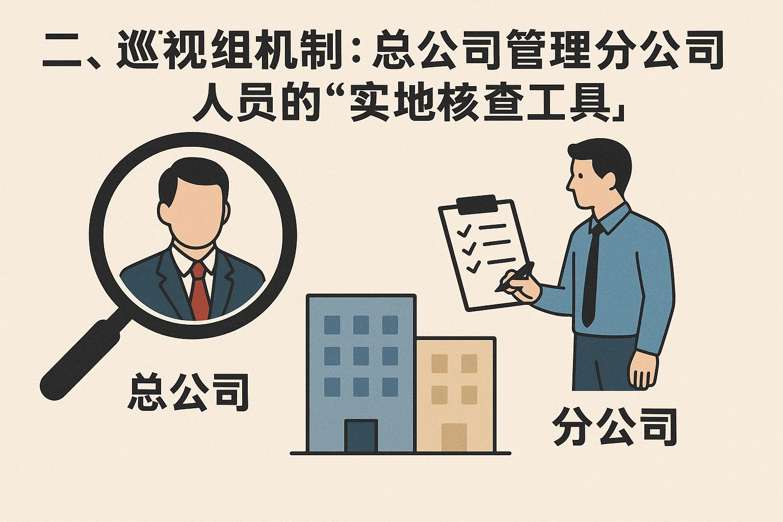 二、巡视组机制：总公司管理分公司人员的“实地核查工具”