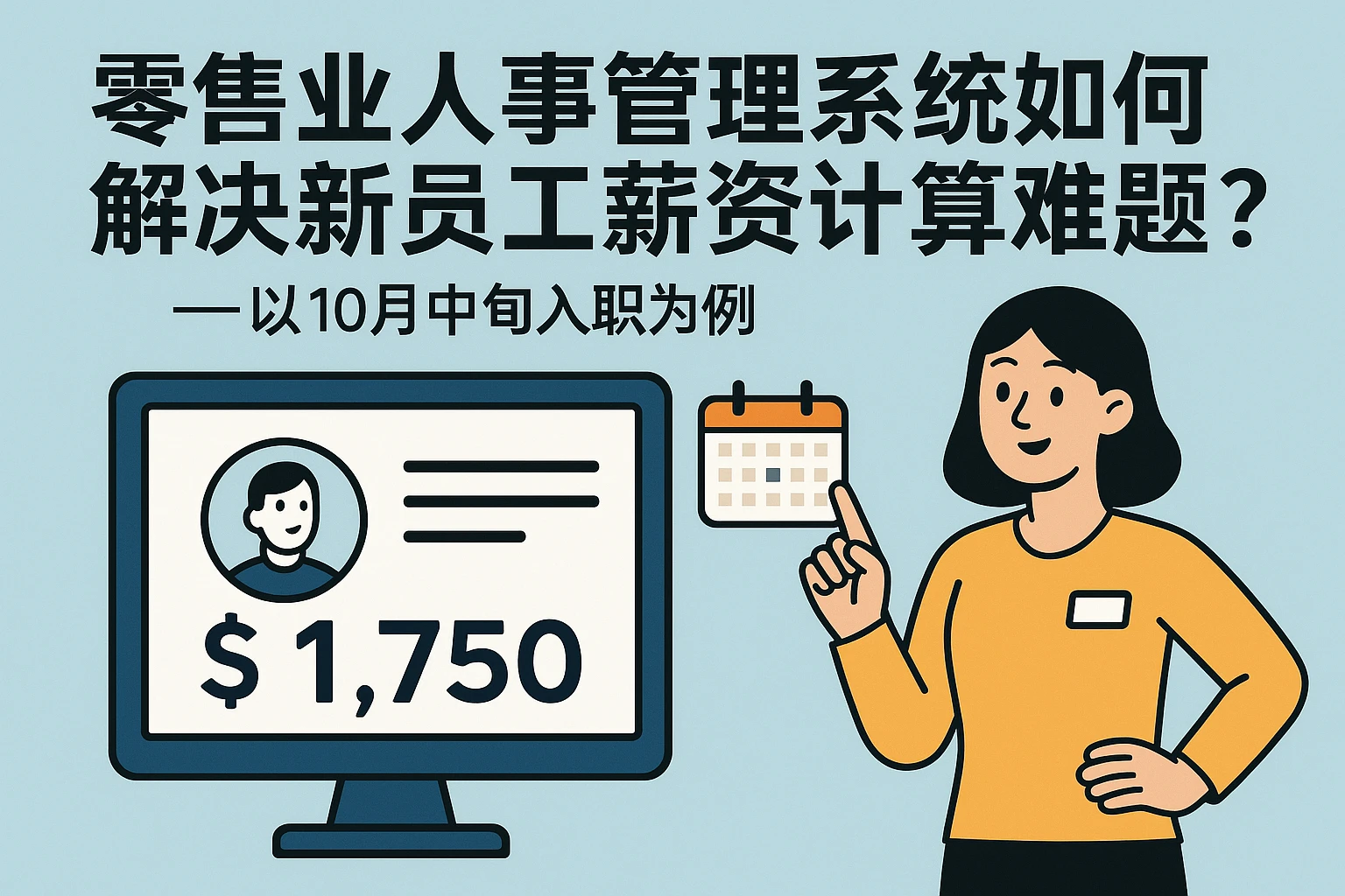 零售业人事管理系统如何解决新员工薪资计算难题？——以10月中旬入职为例