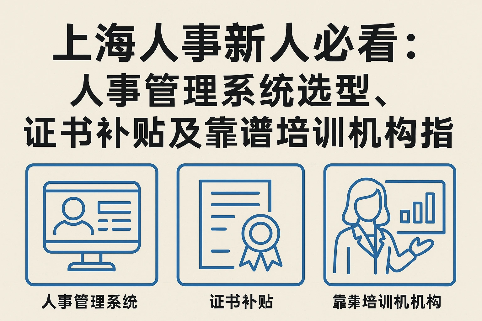 上海人事新人必看：人事管理系统选型、证书补贴及靠谱培训机构指南