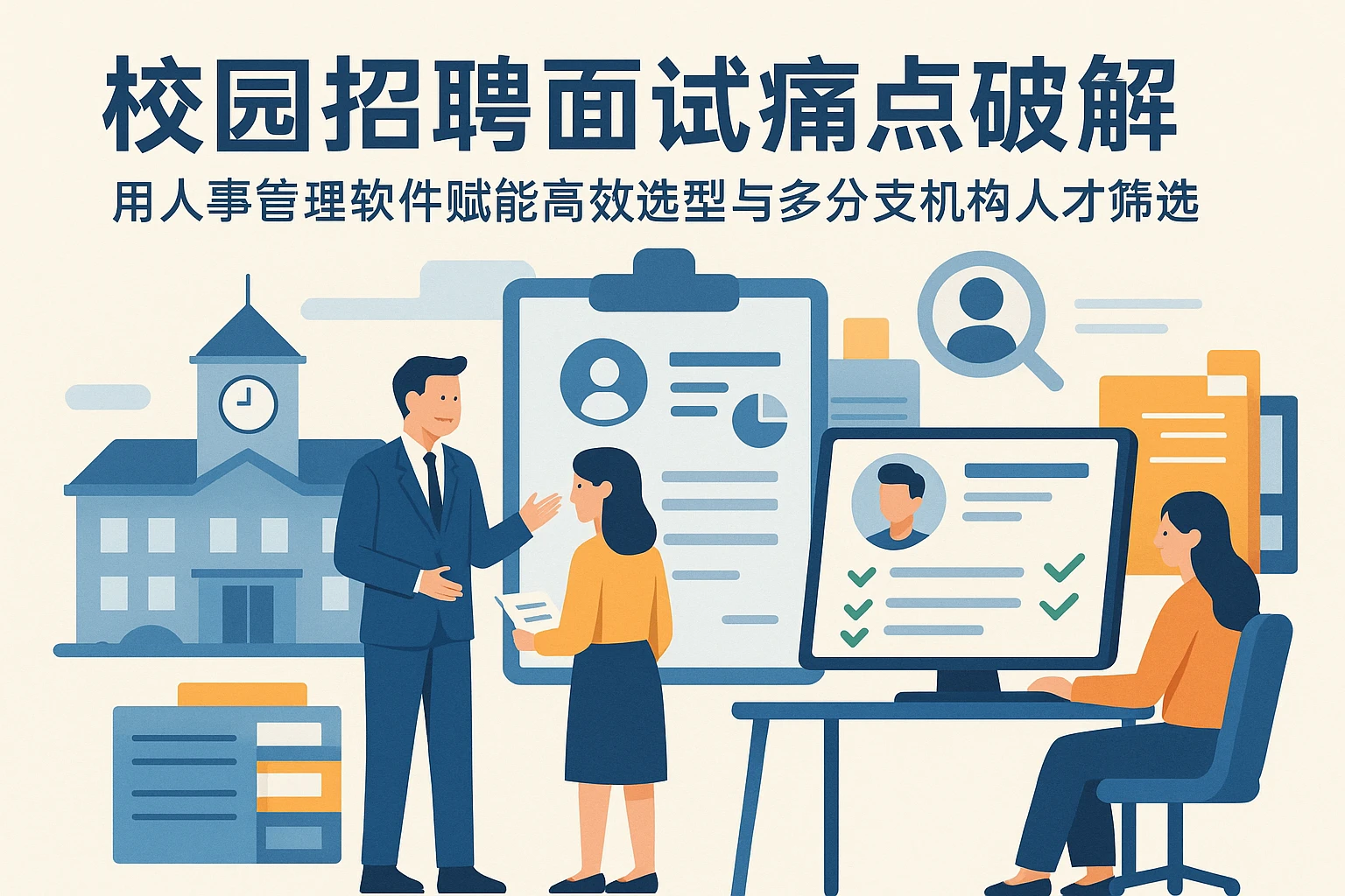 校园招聘面试痛点破解：用人事管理软件赋能高效选型与多分支机构人才筛选