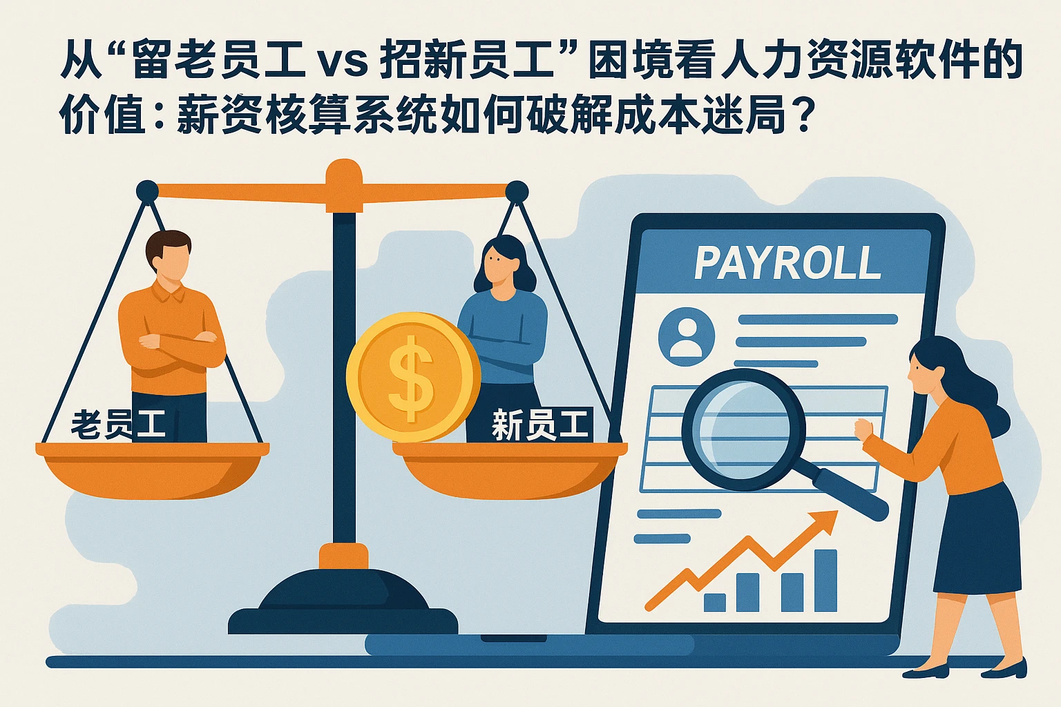 从“留老员工vs招新员工”困境看人力资源软件的价值：薪资核算系统如何破解成本迷局？