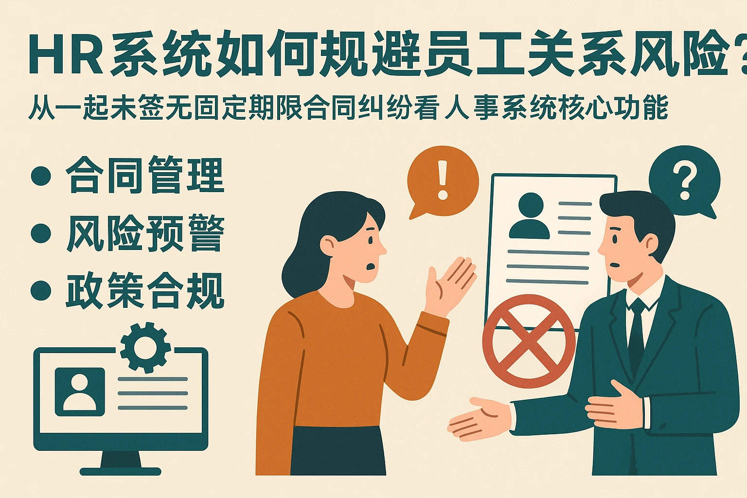HR系统如何规避员工关系风险？从一起未签无固定期限合同纠纷看人事系统的核心功能
