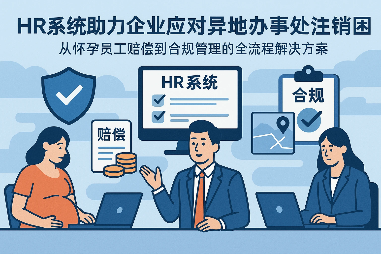 HR系统助力企业应对异地办事处注销困境：从怀孕员工赔偿到合规管理的全流程解决方案