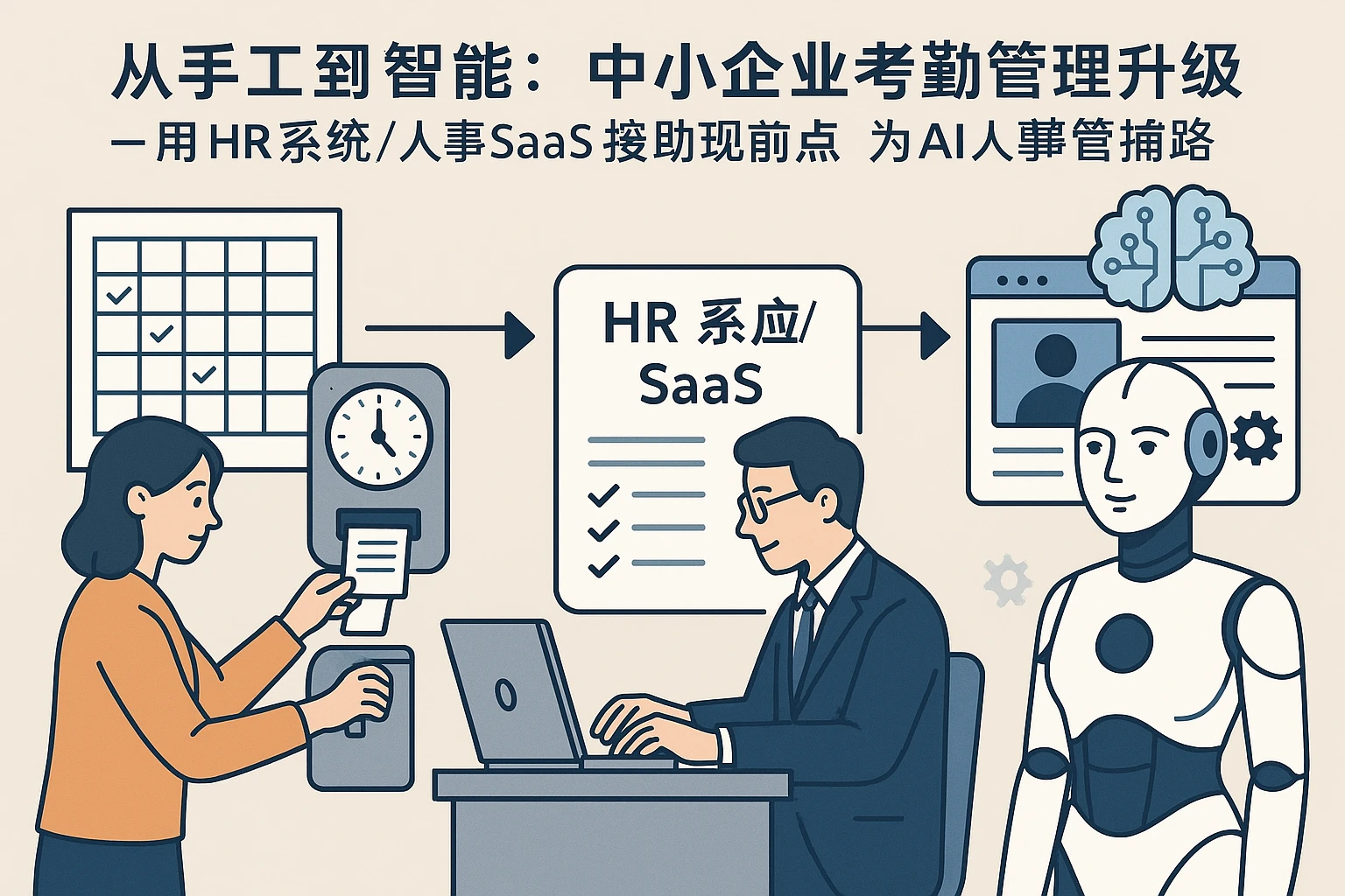 从手工到智能：中小企业考勤管理升级——用HR系统/人事SaaS解决当前痛点，为AI人事管理铺路