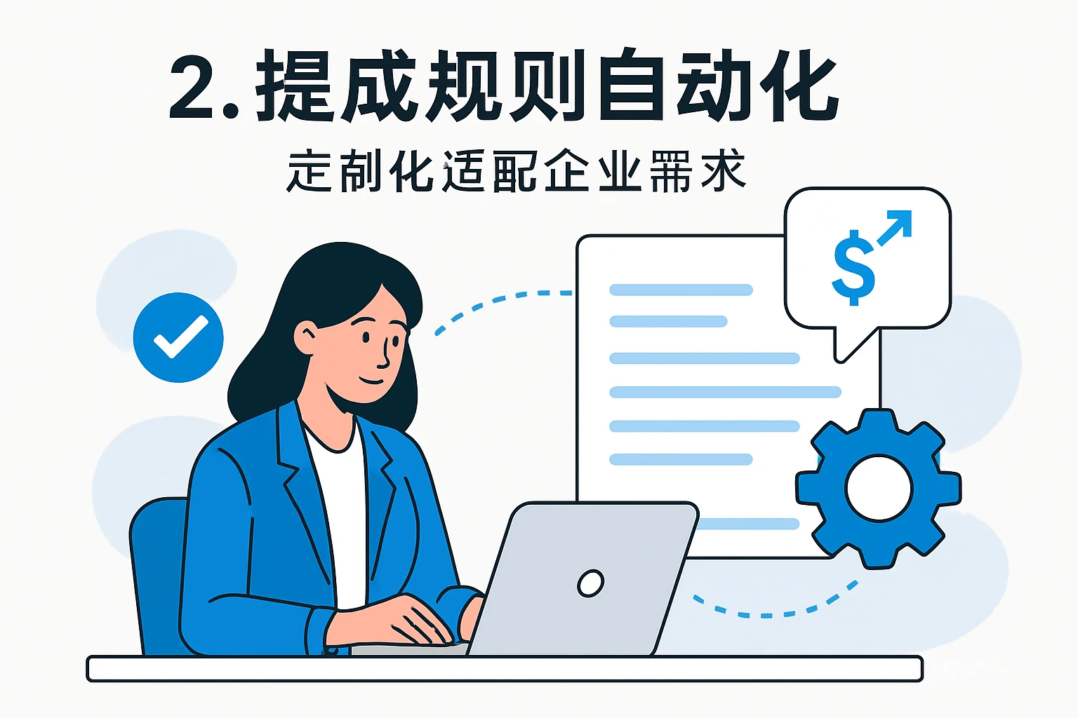 2. 提成规则自动化：定制化适配企业需求