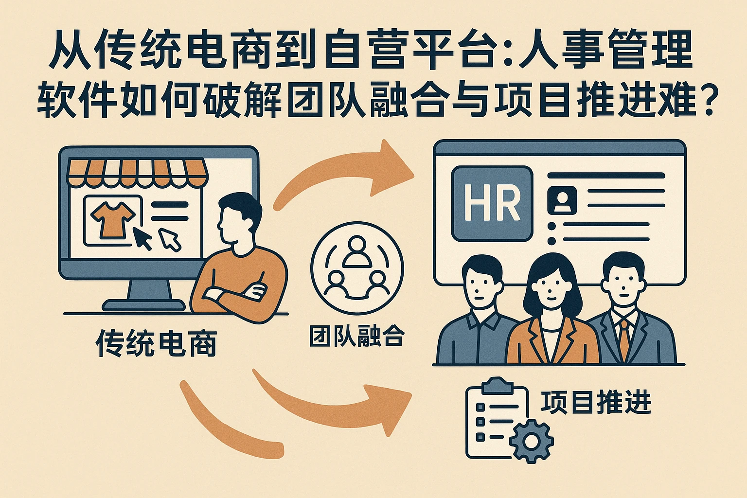 从传统电商到自营平台：人事管理软件如何破解团队融合与项目推进难题？