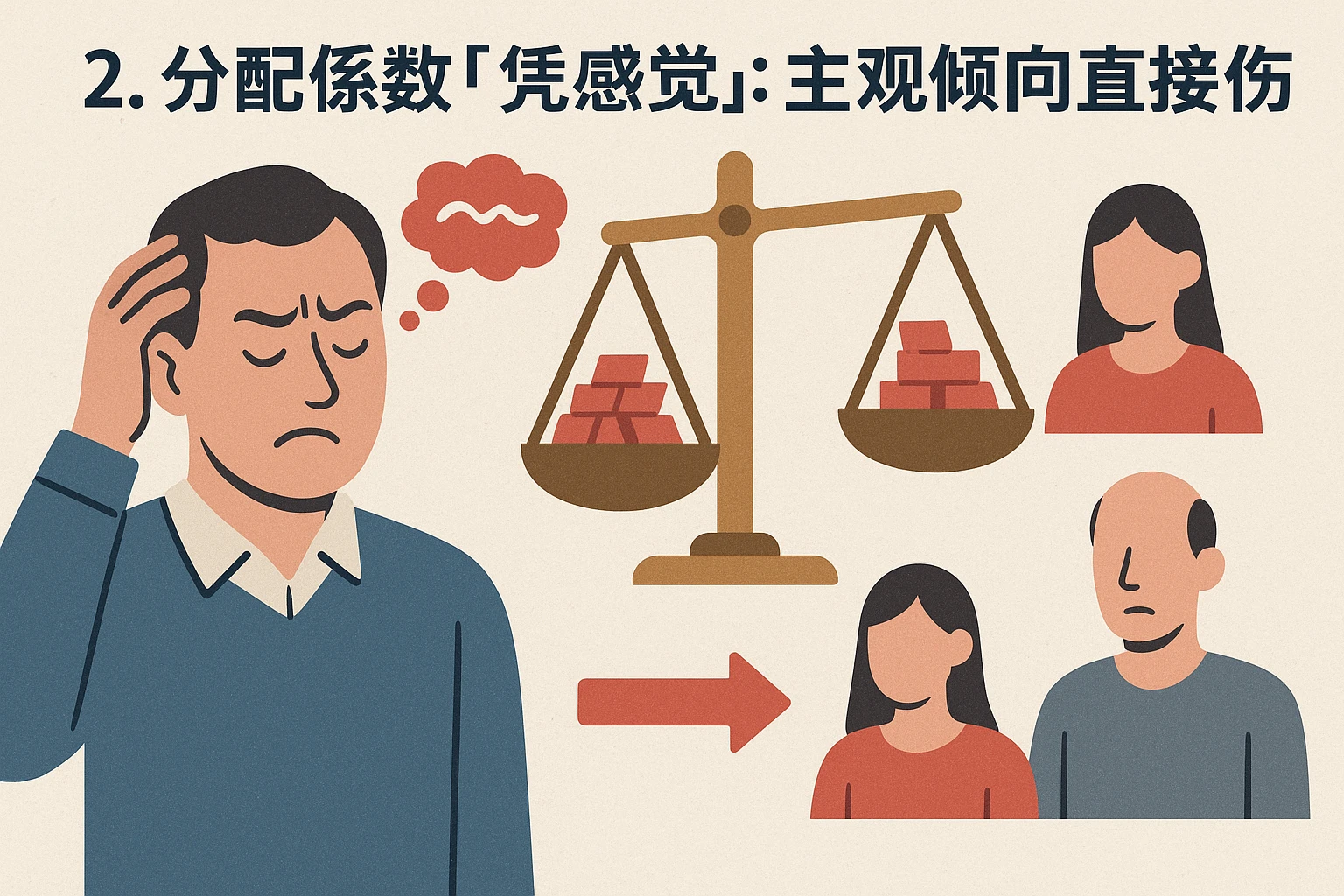 2. 分配系数“凭感觉”：主观倾向的直接伤害