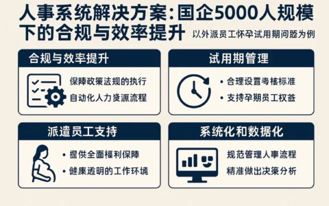 人事系统解决方案：国企5000人规模下的合规与效率提升——以外派员工怀孕试用期问题为例