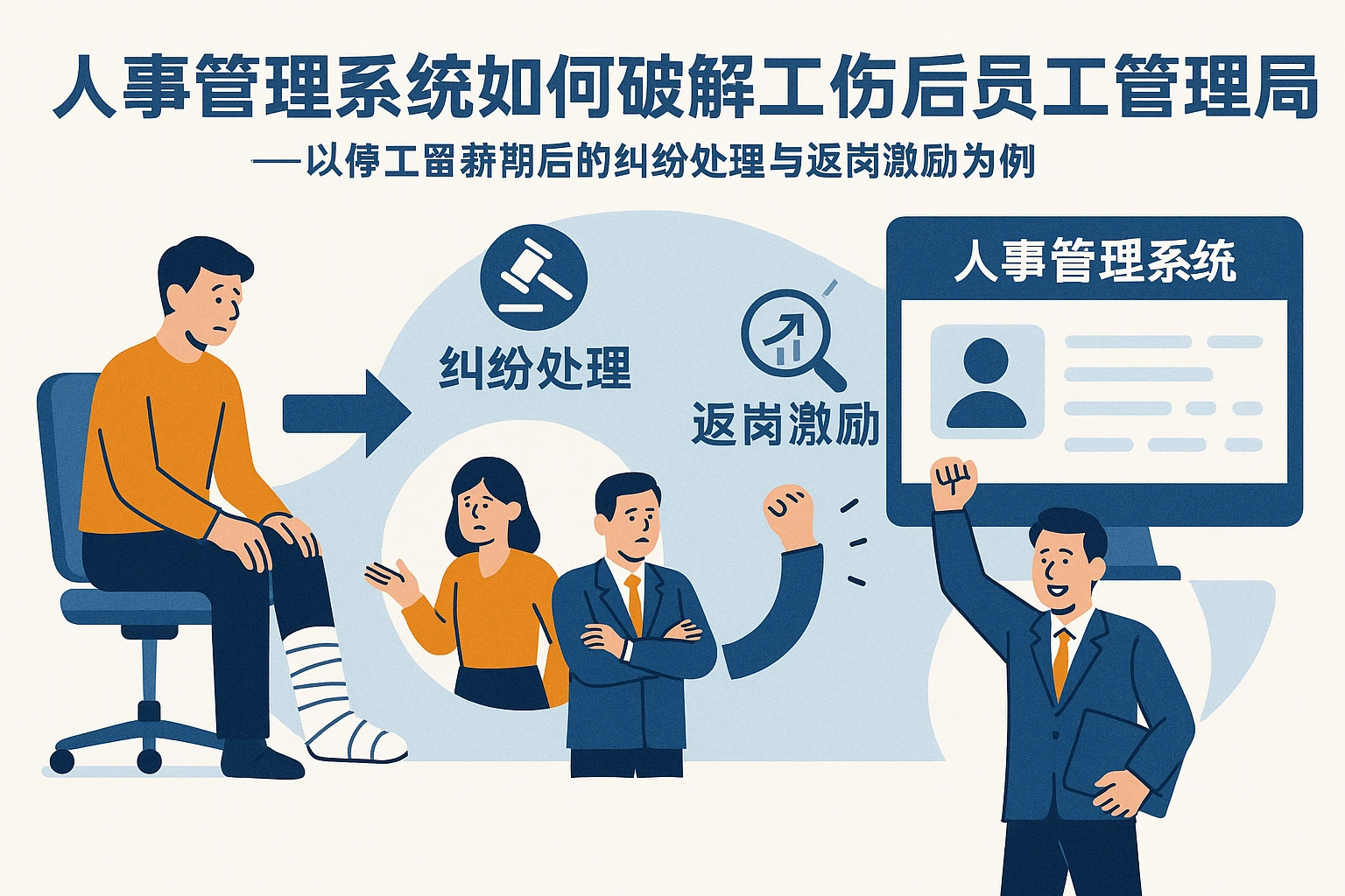 人事管理系统如何破解工伤后员工管理困局——以停工留薪期后的纠纷处理与返岗激励为例
