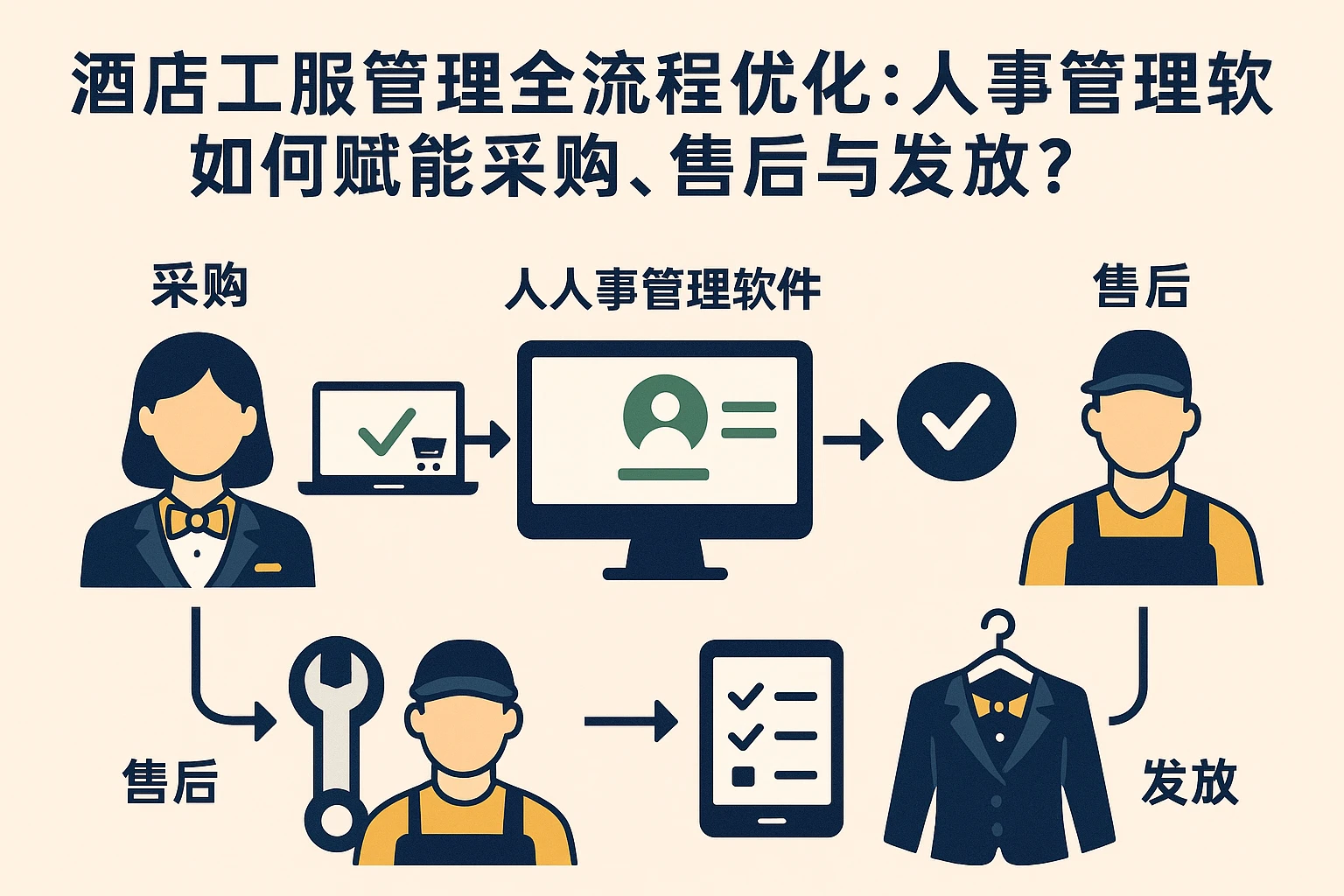酒店工服管理全流程优化：人事管理软件如何赋能采购、售后与发放？