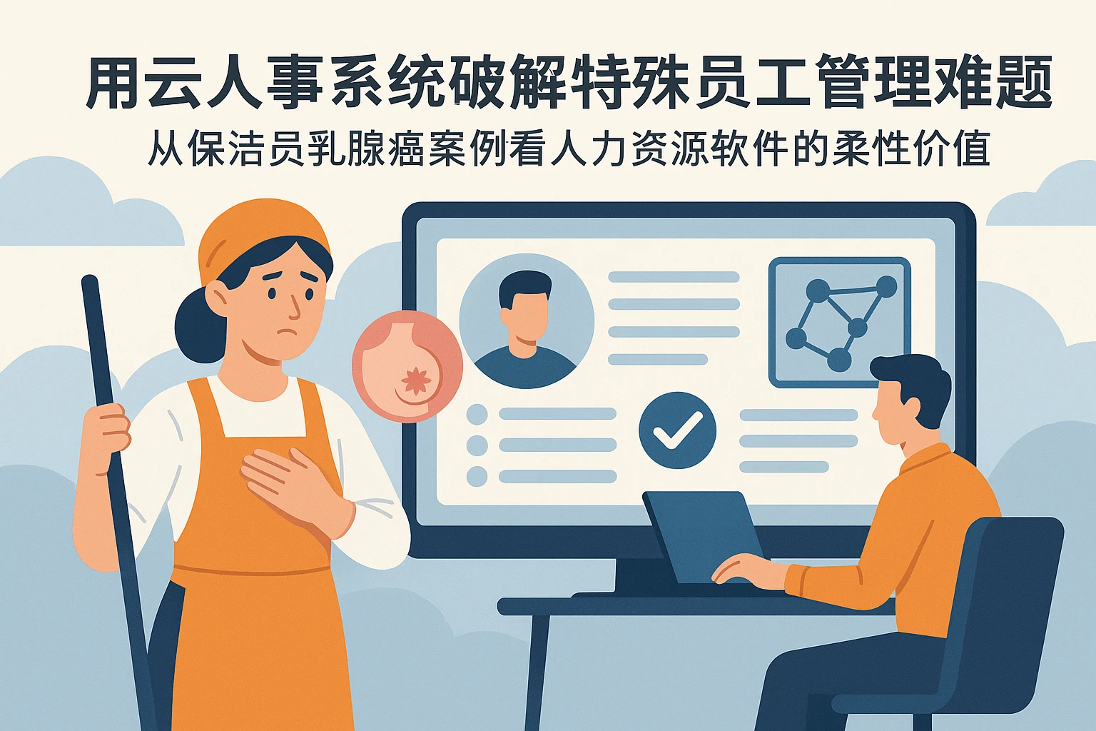 用云人事系统破解特殊员工管理难题：从保洁员乳腺癌案例看人力资源软件的柔性价值