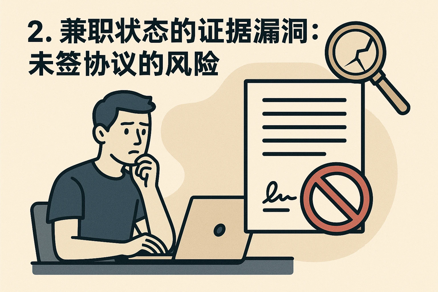 2. 兼职状态的证据漏洞：未签协议的风险