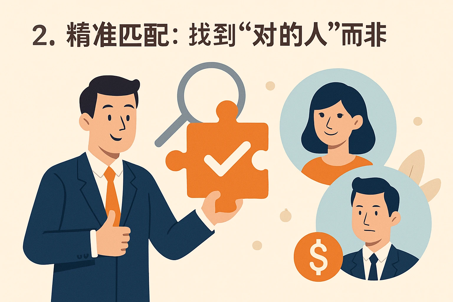 2. 精准匹配：找到“对的人”而非“贵的人”
