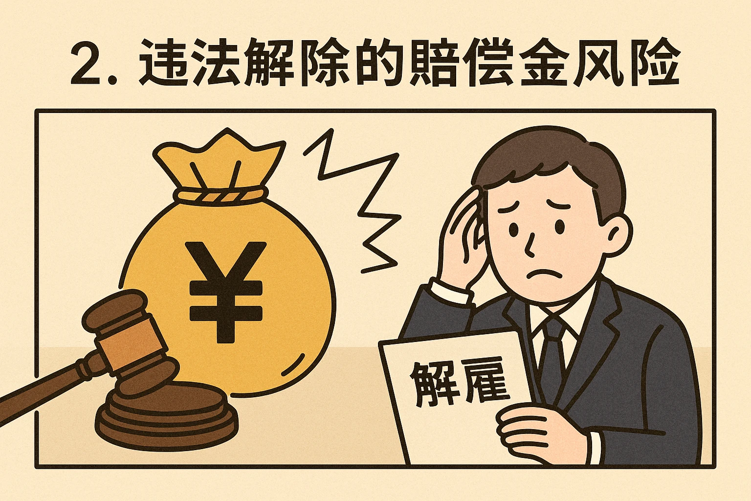 2. 违法解除的赔偿金风险