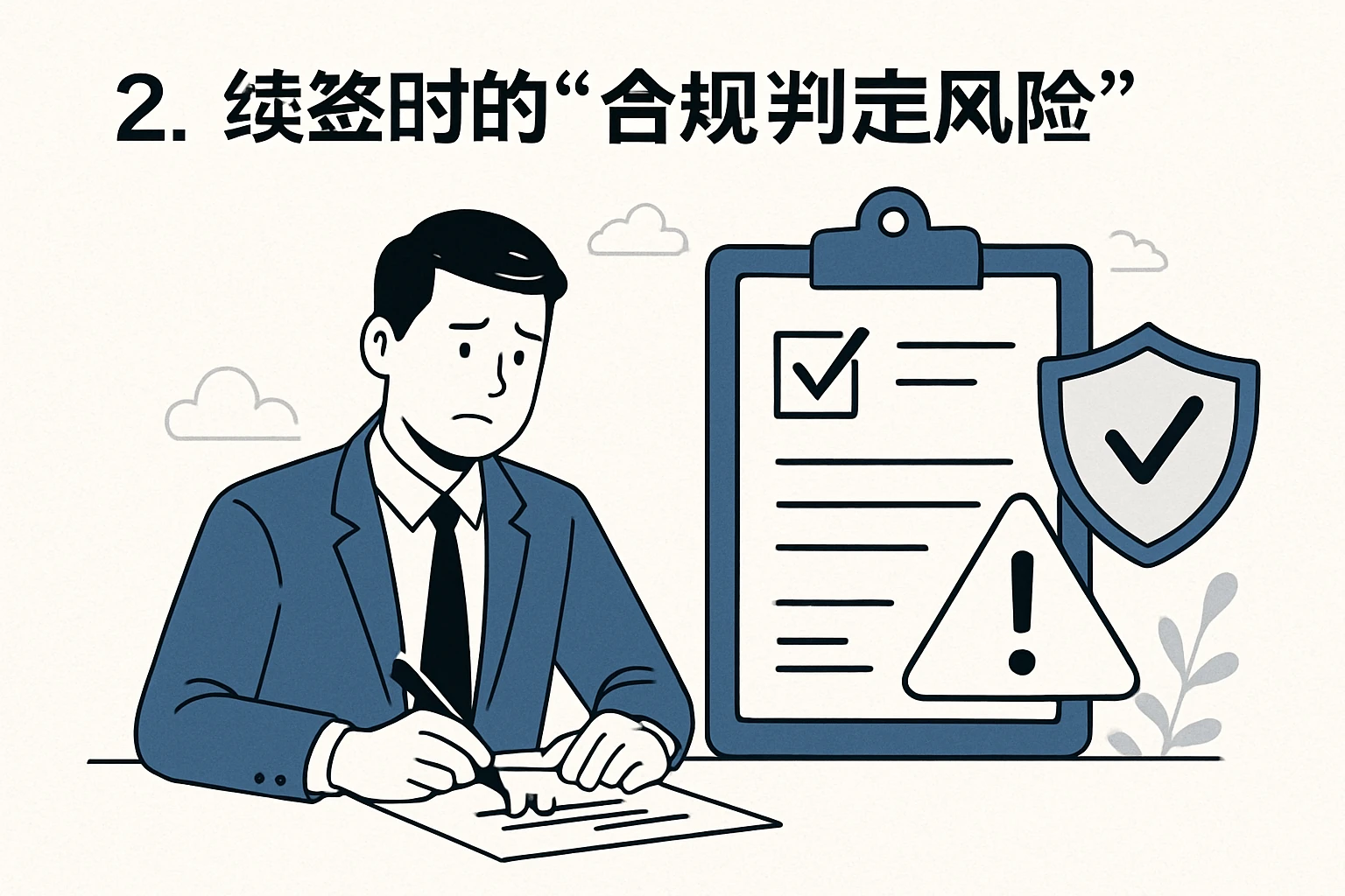 2. 续签时的“合规判定风险”