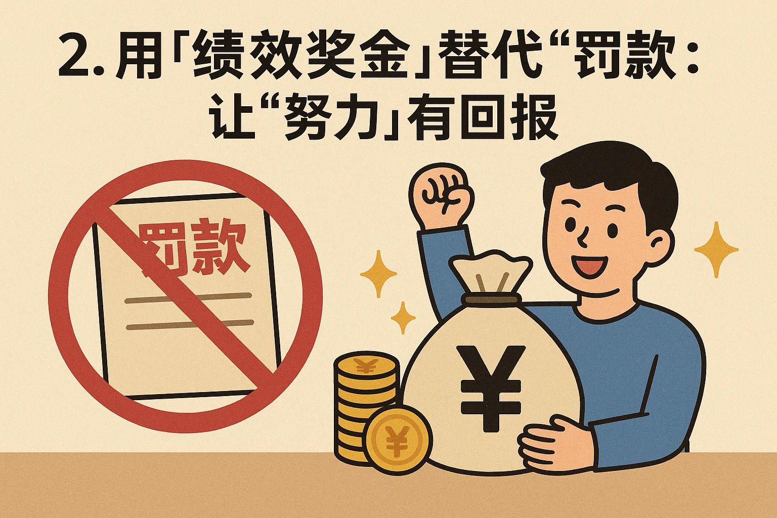 2. 用“绩效奖金”替代“罚款”：让“努力”有回报