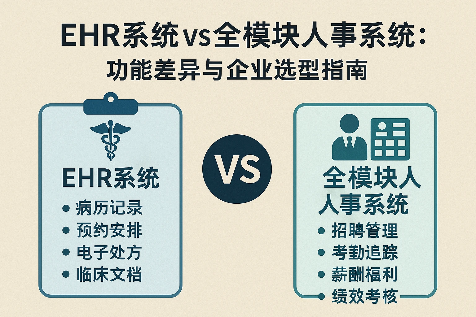 EHR系统 vs 全模块人事系统：功能差异与企业选型指南
