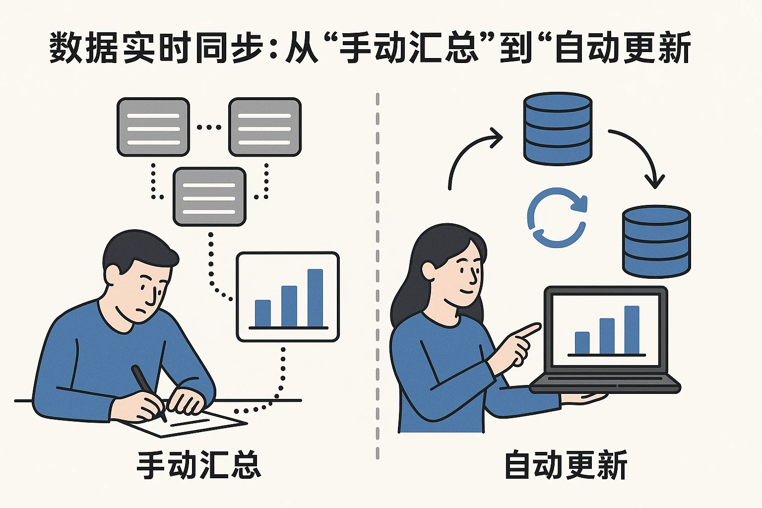 2. 数据实时同步：从“手动汇总”到“自动更新”