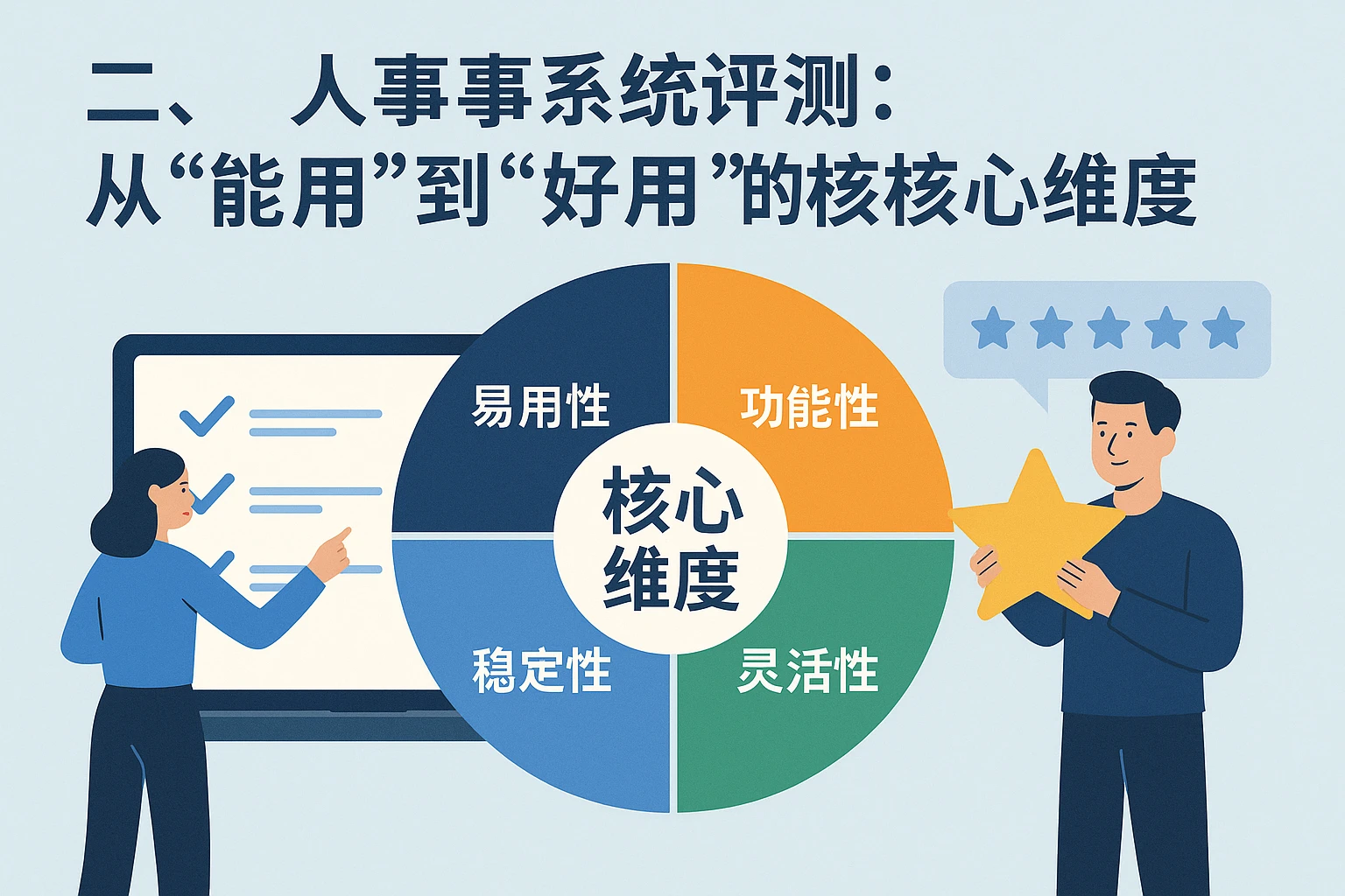 二、人事系统评测：从“能用”到“好用”的核心维度
