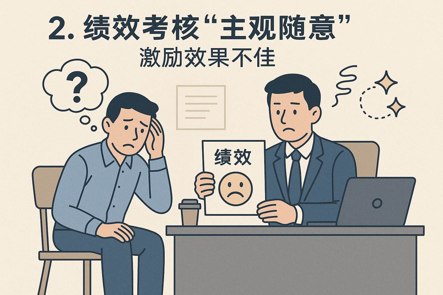 2. 绩效考核“主观随意”，激励效果不佳