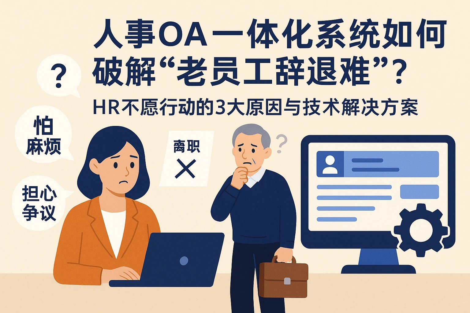 人事OA一体化系统如何破解“老员工辞退难”？HR不愿行动的3大原因与技术解决方案