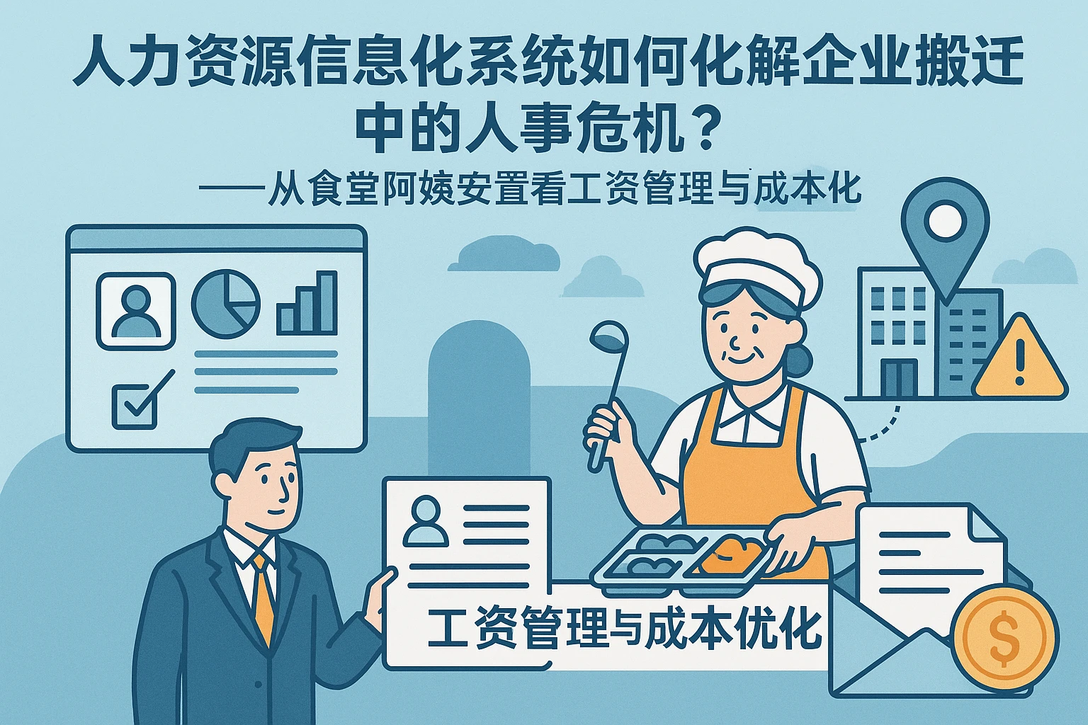 人力资源信息化系统如何化解企业搬迁中的人事危机？——从食堂阿姨安置看工资管理与成本优化