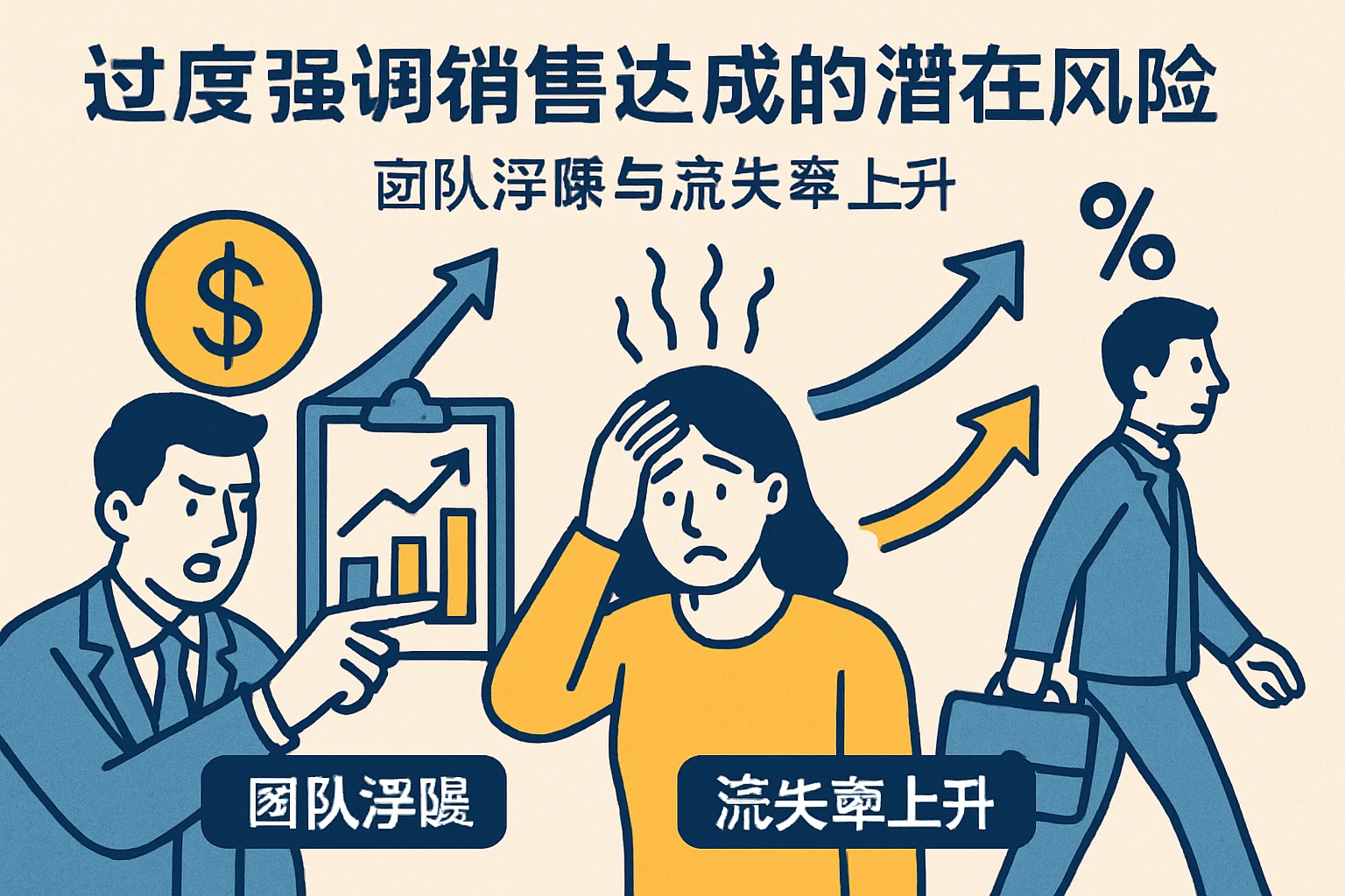 1.2 过度强调销售达成的潜在风险：团队浮躁与流失率上升
