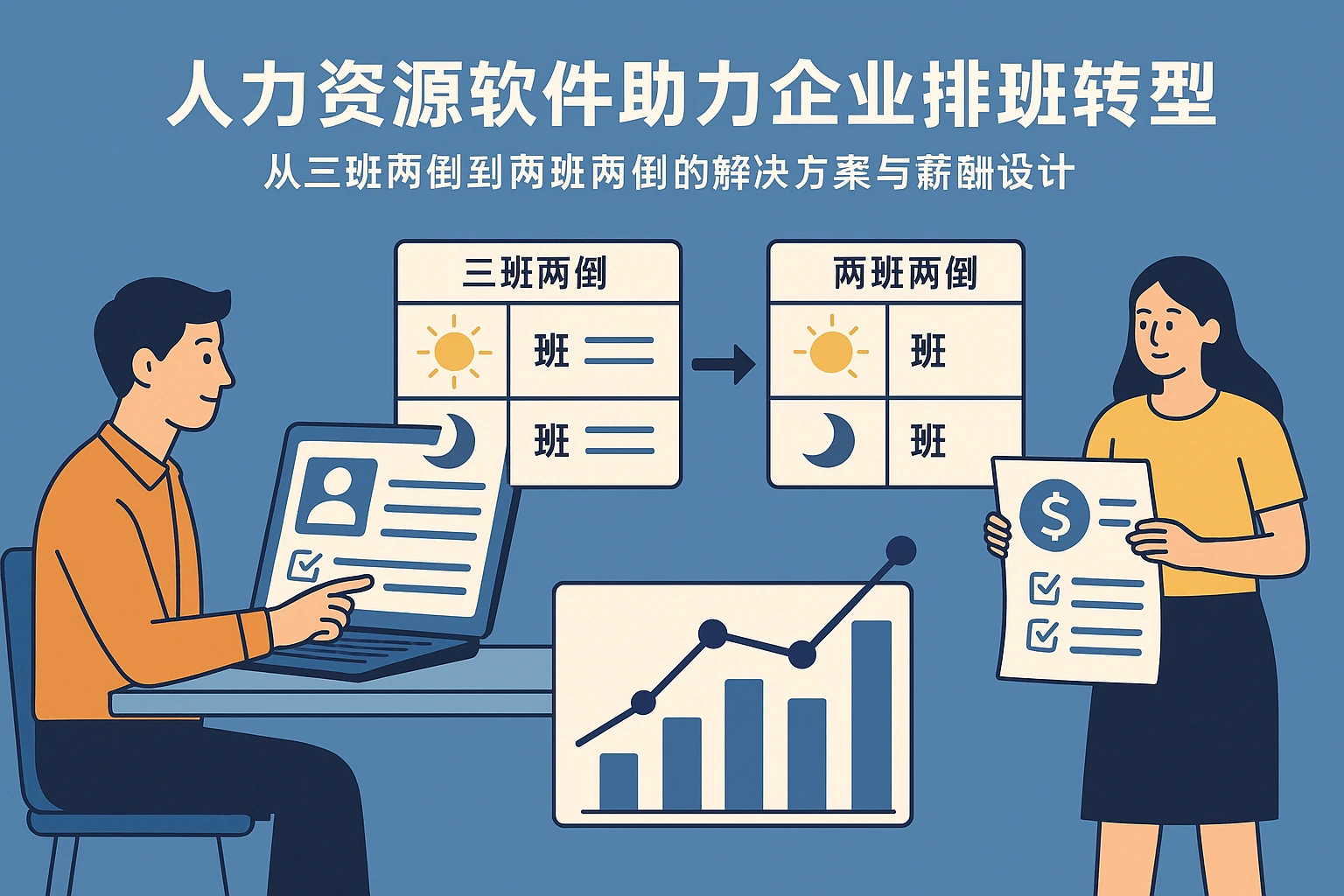 人力资源软件助力企业排班转型：从三班两倒到两班两倒的解决方案与薪酬设计