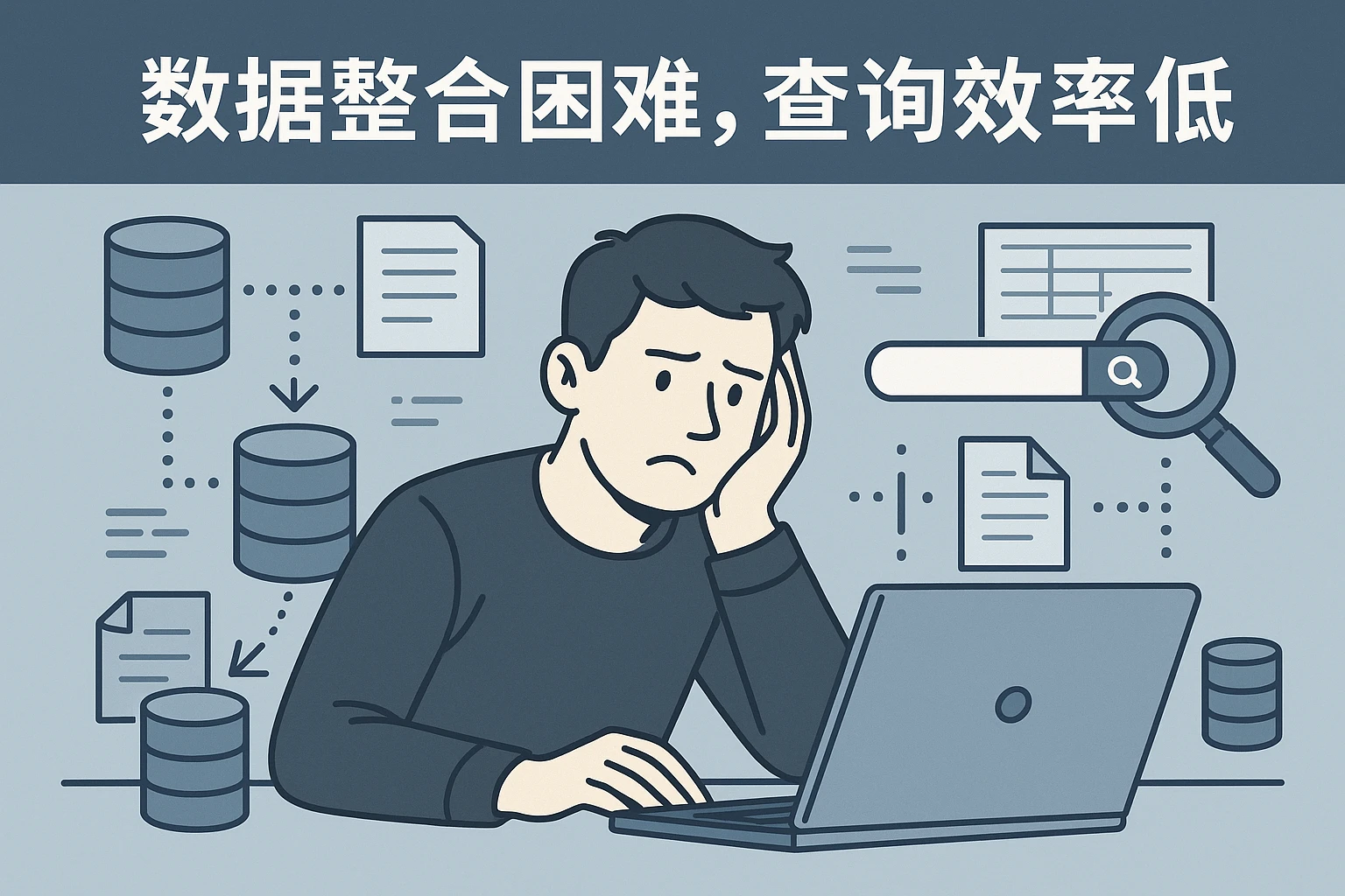 2. 数据整合困难，查询效率低