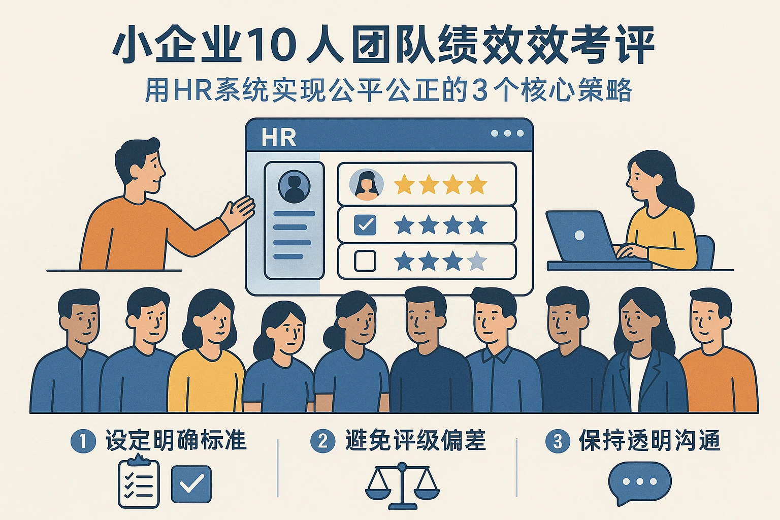 小企业10人团队绩效考评：用HR系统实现公平公正的3个核心策略