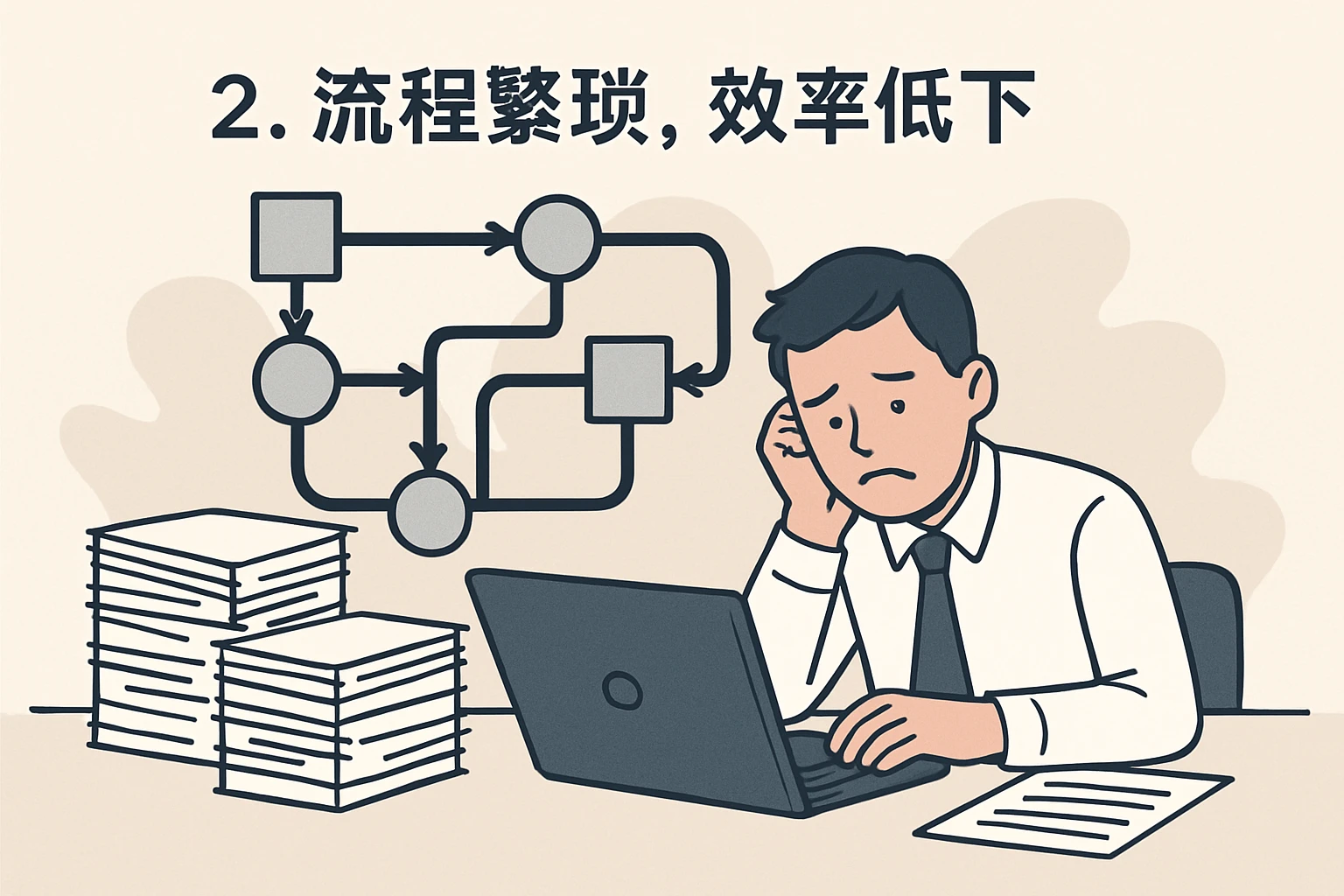 2. 流程繁琐，效率低下