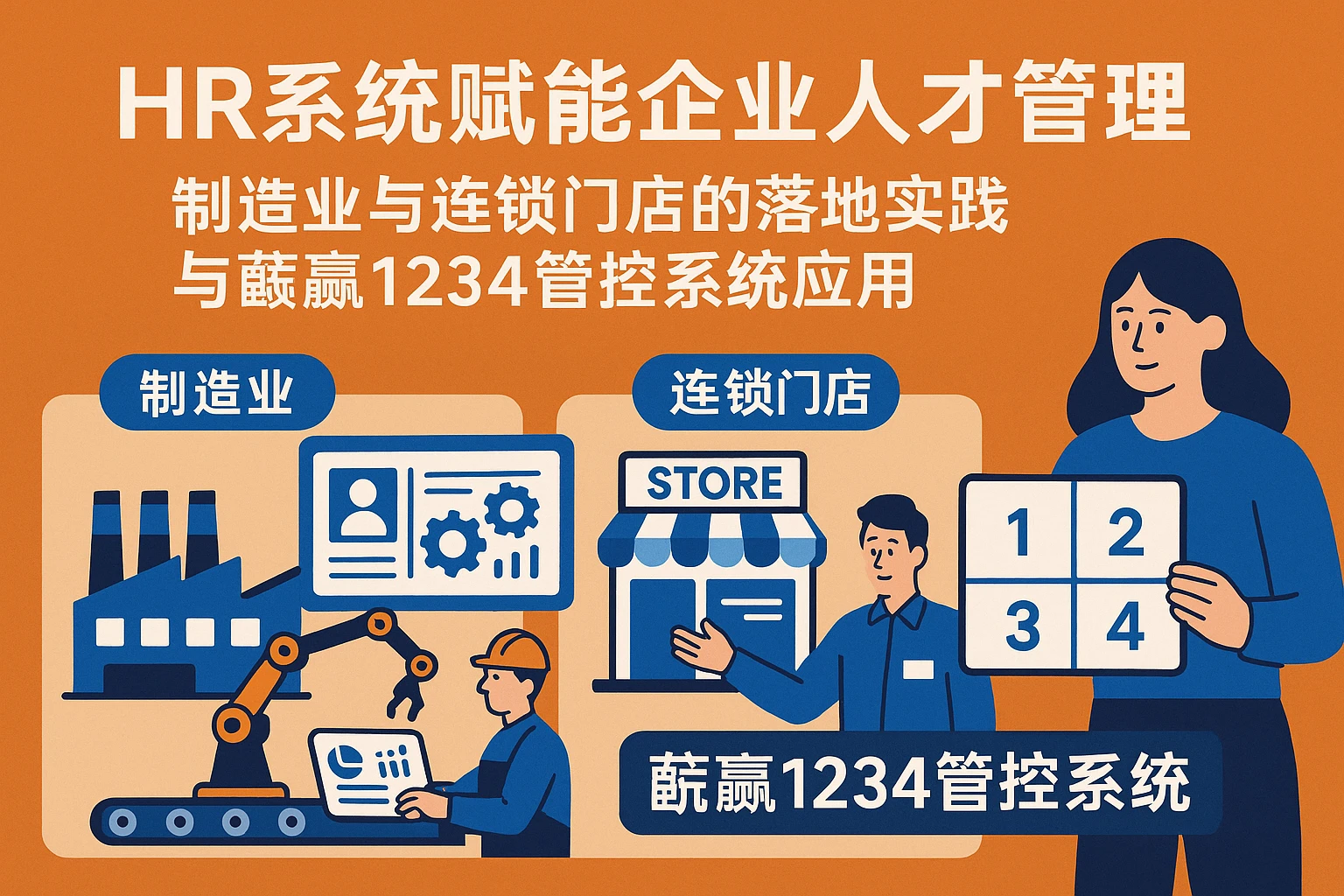 HR系统赋能企业人才管理：制造业与连锁门店的落地实践与蕴赢1234管控系统应用