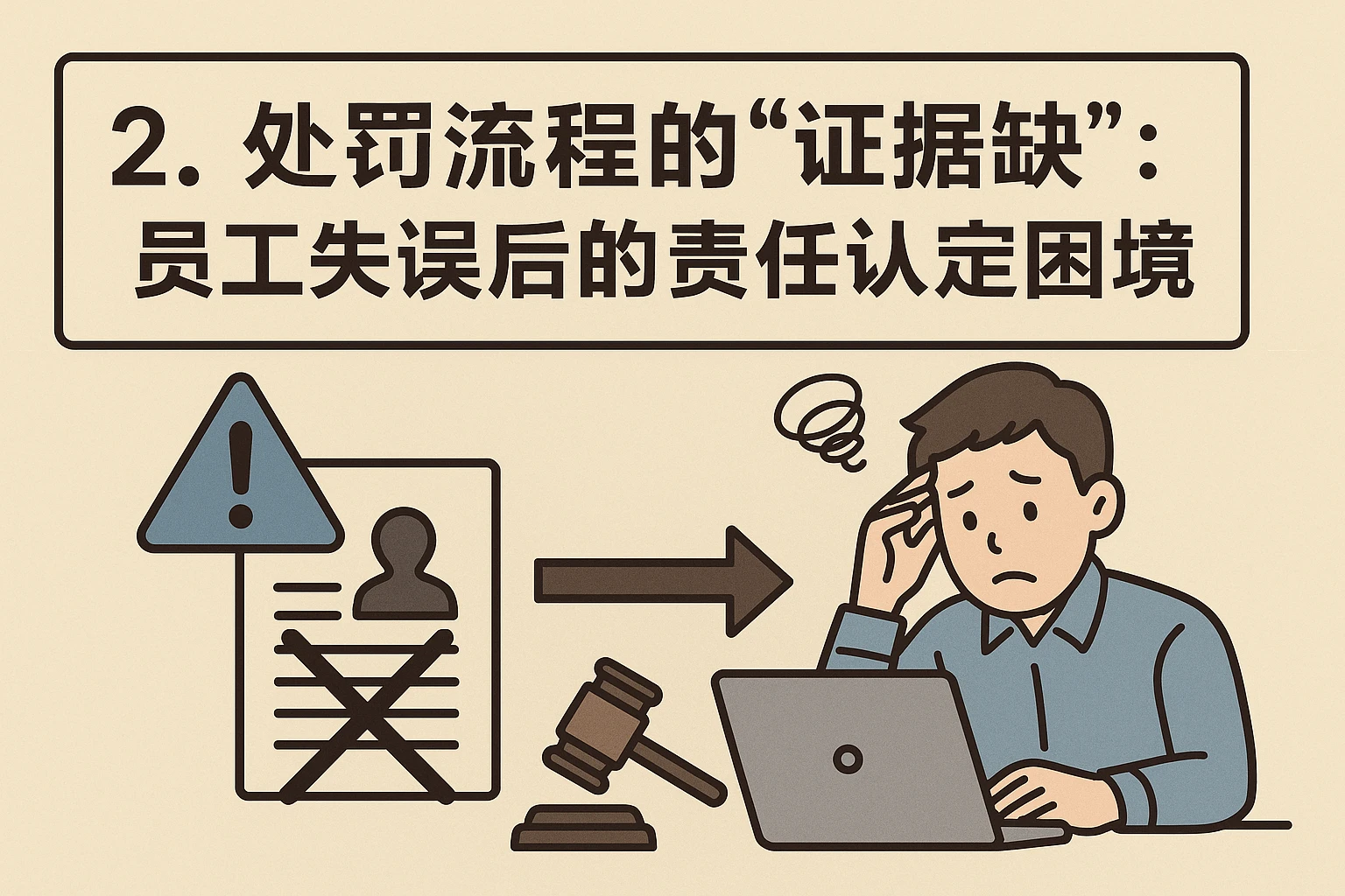 2. 处罚流程的“证据缺”：员工失误后的责任认定困境