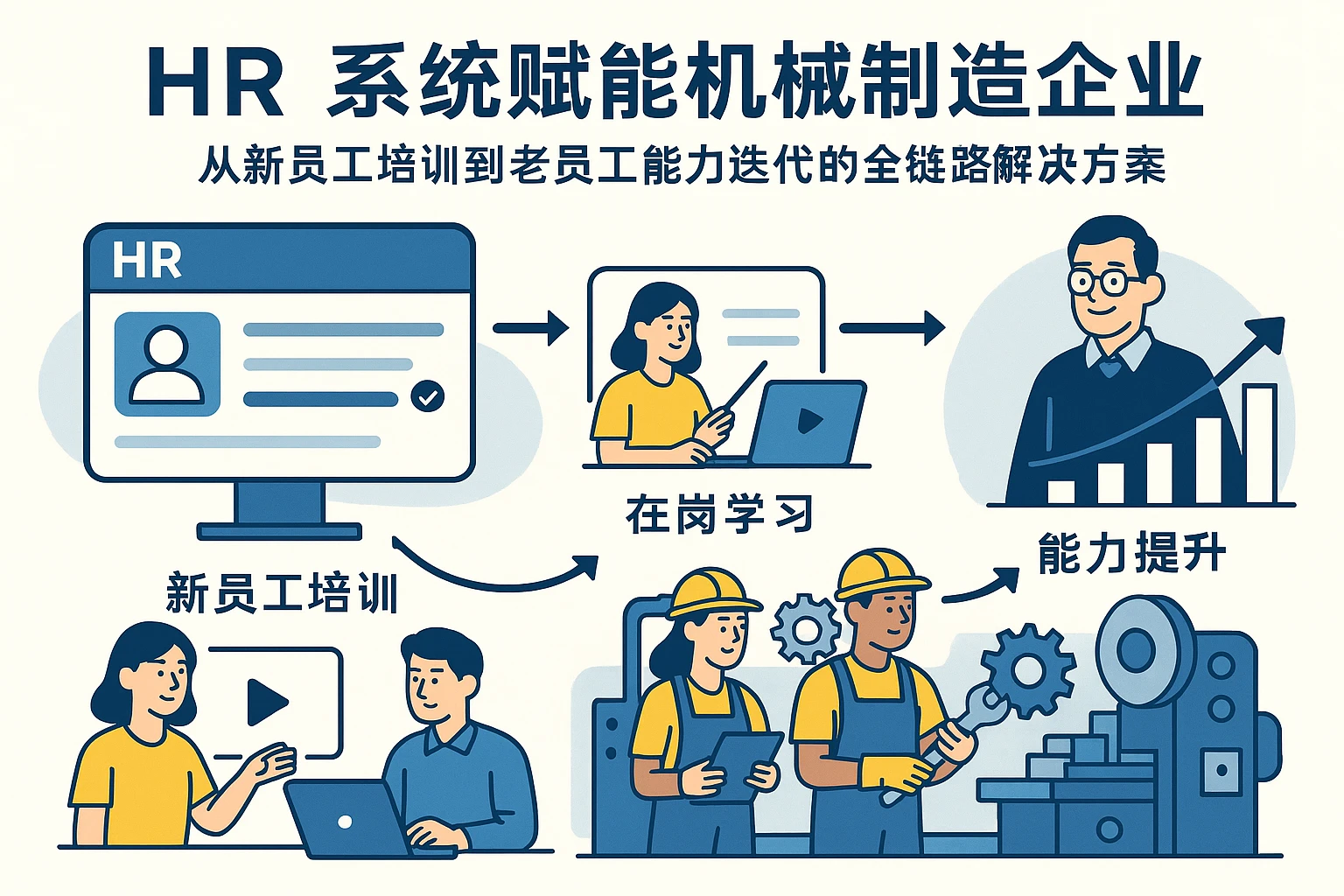 HR系统赋能机械制造企业：从新员工培训到老员工能力迭代的全链路解决方案