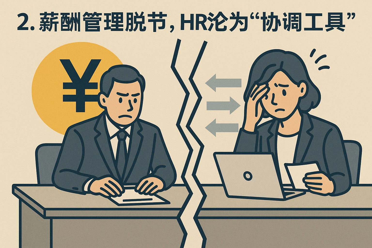 2. 薪酬管理脱节，HR沦为“协调工具”