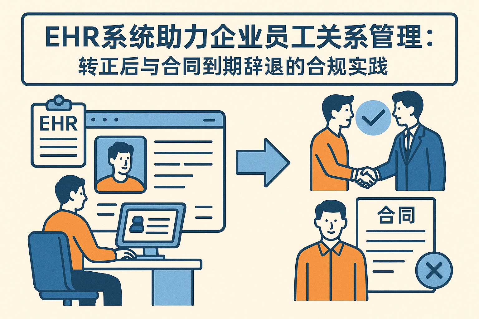 EHR系统助力企业员工关系管理：转正后与合同到期辞退的合规实践