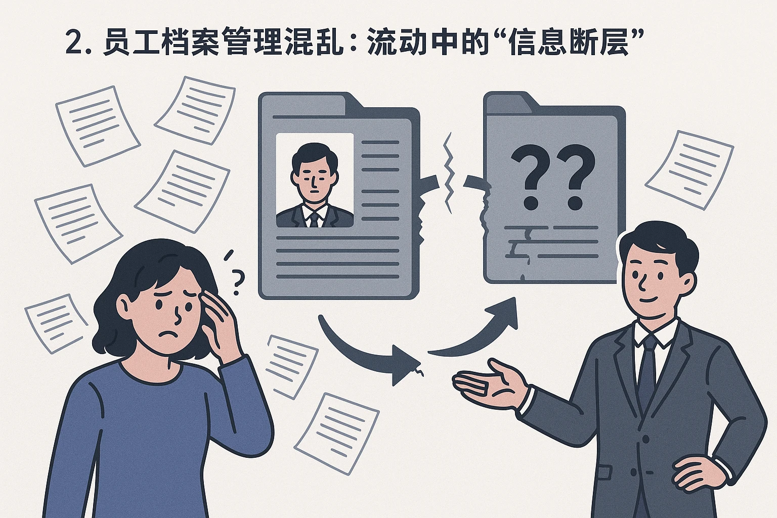 2. 员工档案管理混乱：流动中的“信息断层”