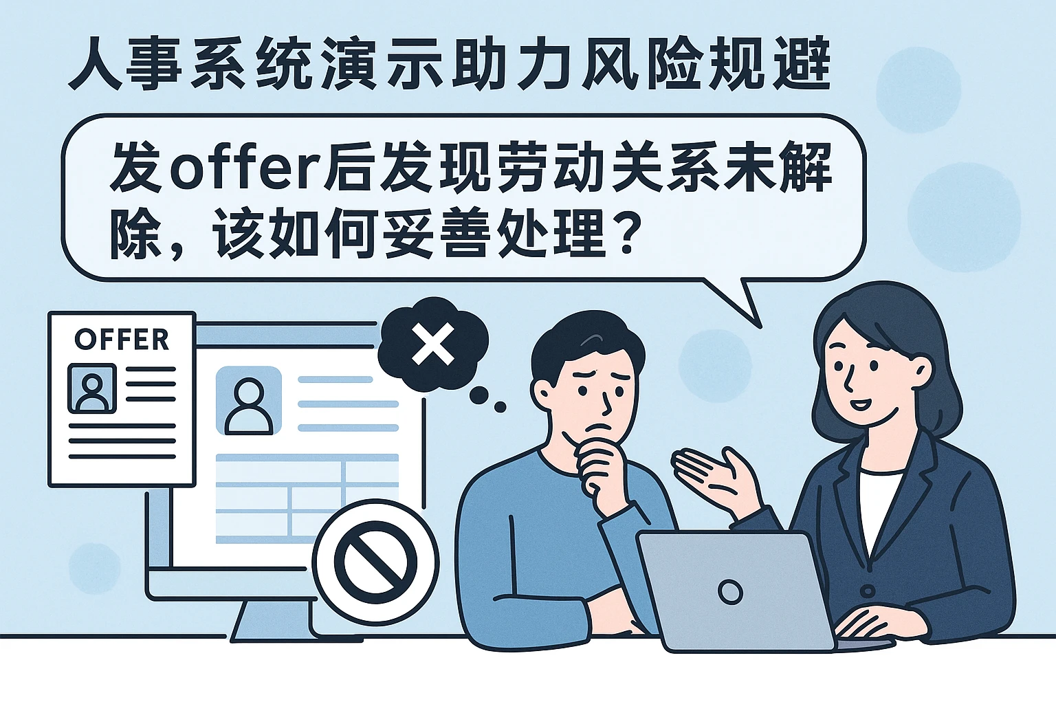 人事系统演示助力风险规避：发offer后发现劳动关系未解除，该如何妥善处理？