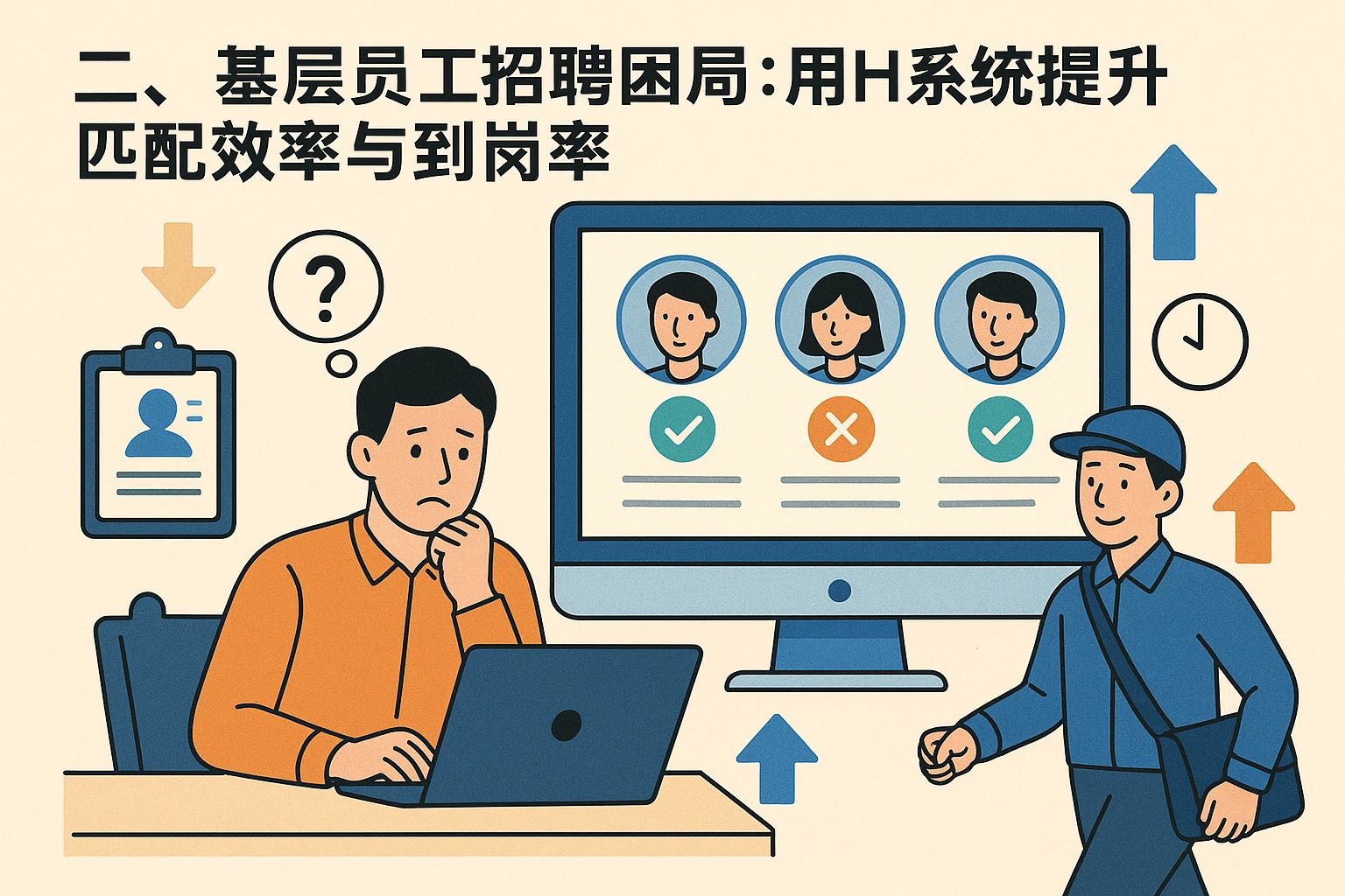 二、基层员工招聘困局：用HR系统提升匹配效率与到岗率