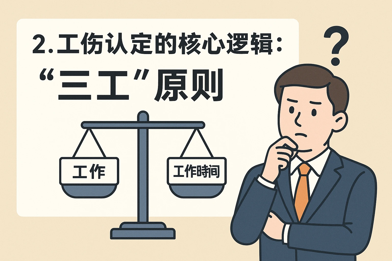 2. 工伤认定的核心逻辑：“三工”原则