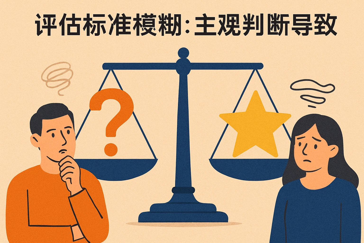 2. 评估标准模糊：主观判断导致偏差