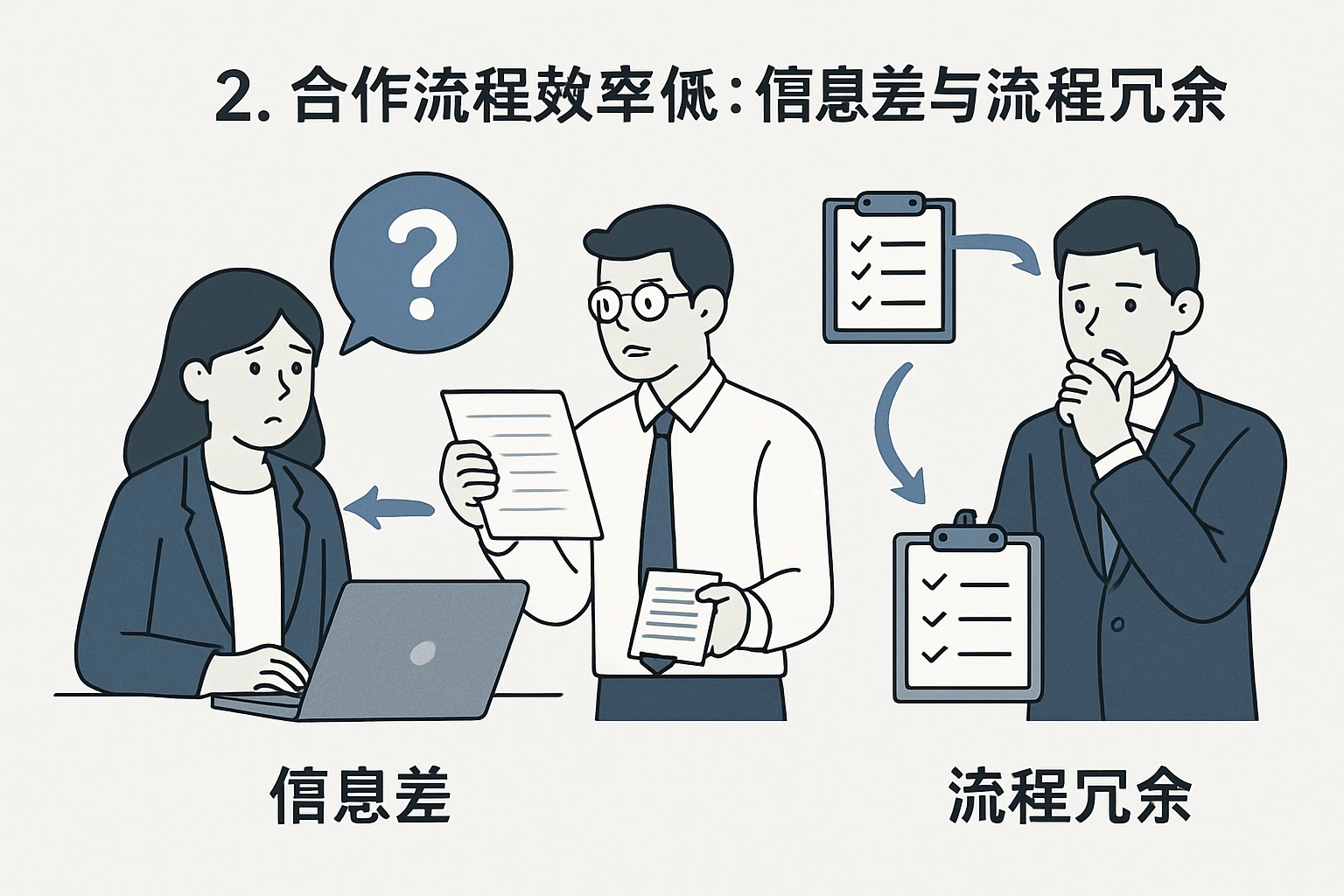 2. 合作流程效率低：信息差与流程冗余