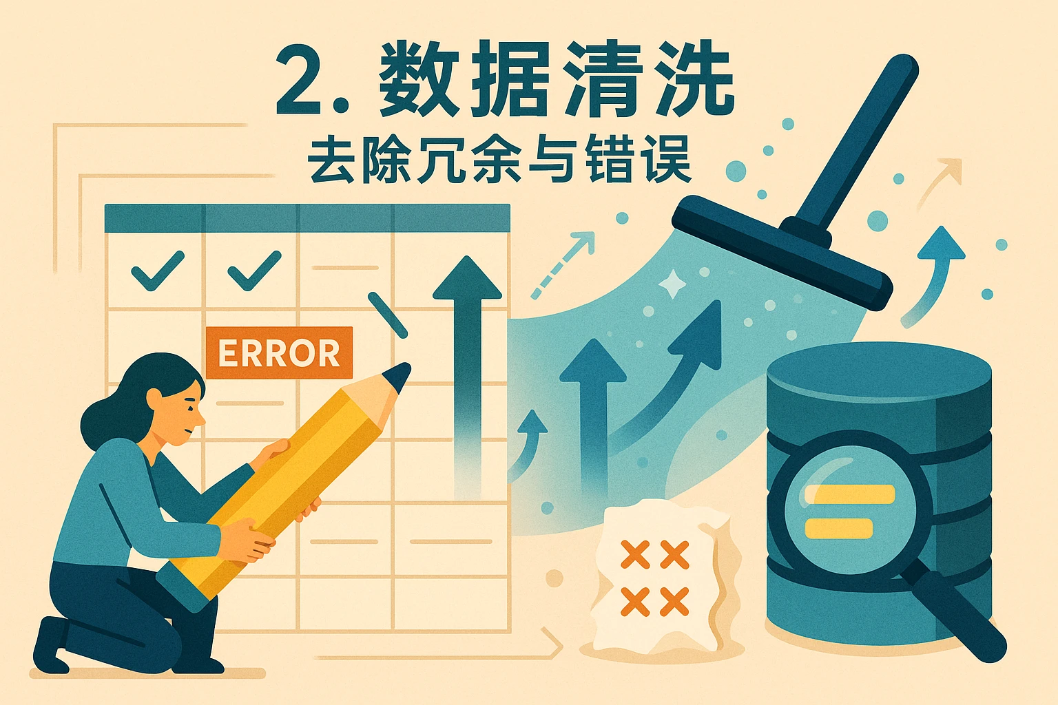 2. 数据清洗：去除冗余与错误