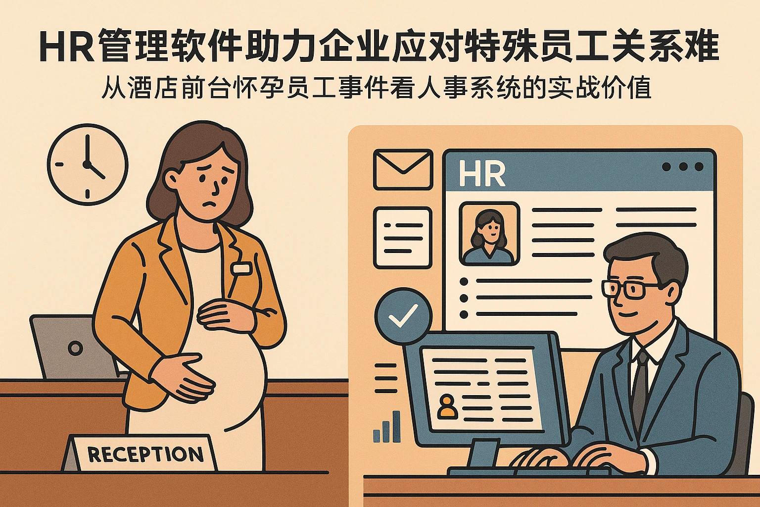 HR管理软件助力企业应对特殊员工关系难题——从酒店前台怀孕员工事件看人事系统的实战价值