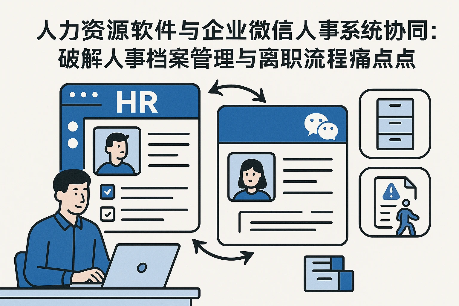 人力资源软件与企业微信人事系统协同：破解人事档案管理与离职流程痛点