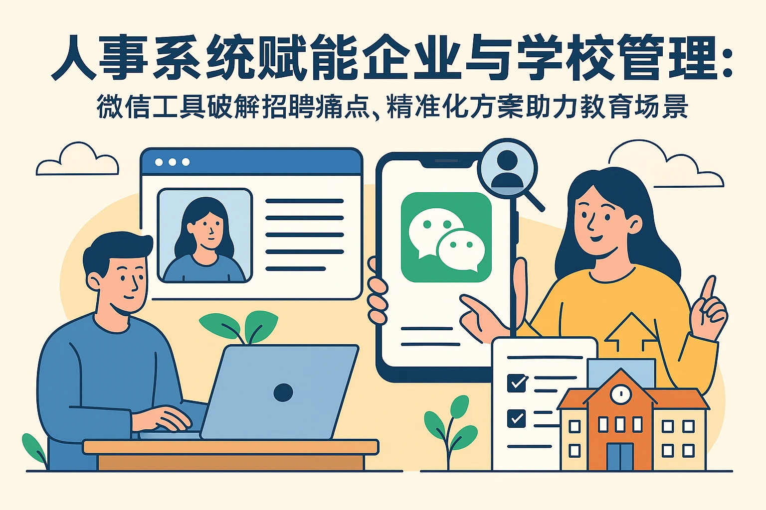 人事系统赋能企业与学校管理：微信工具破解招聘痛点，精准化方案助力教育场景