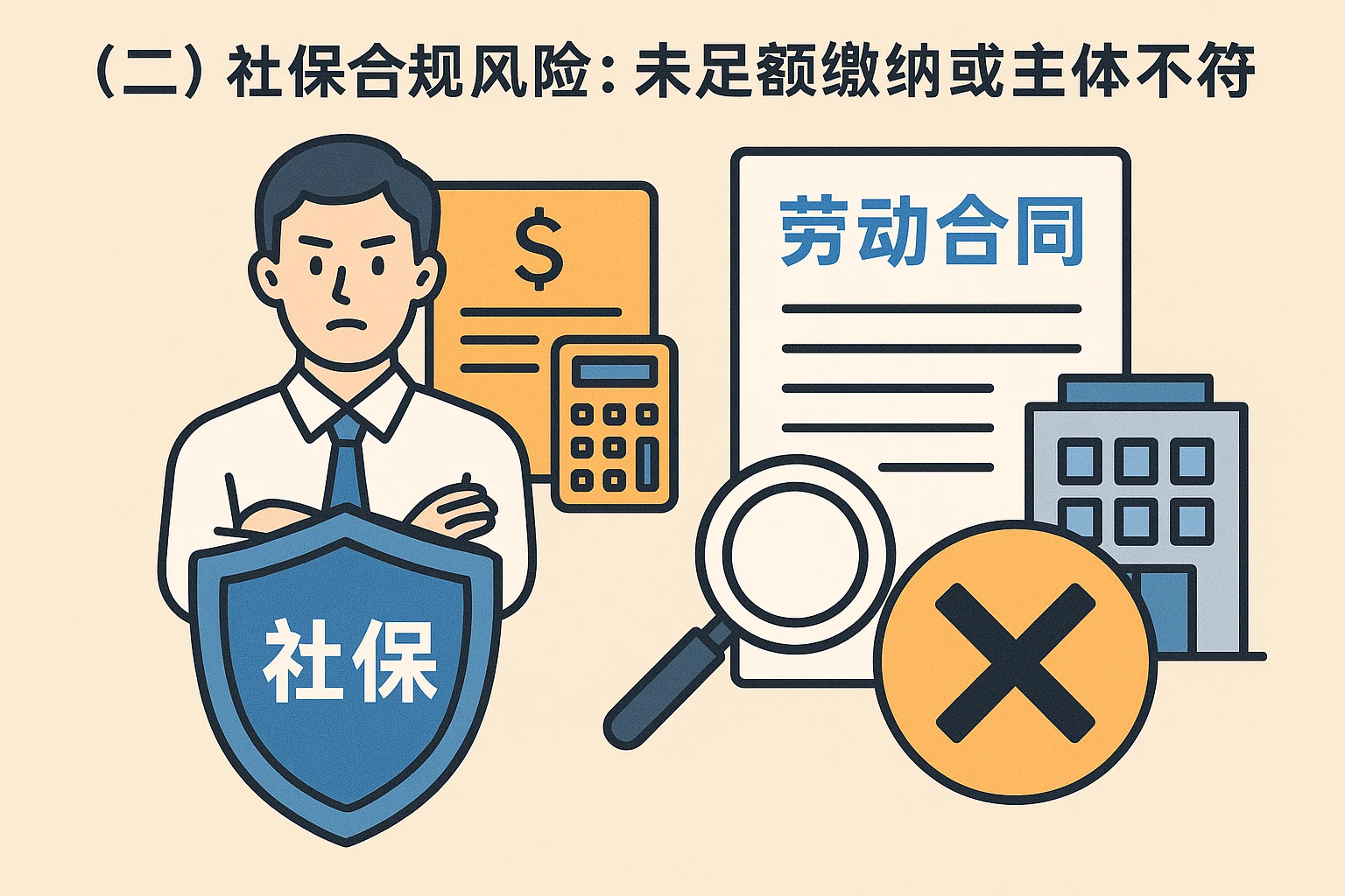 （二）社保合规风险：未足额缴纳或主体不符