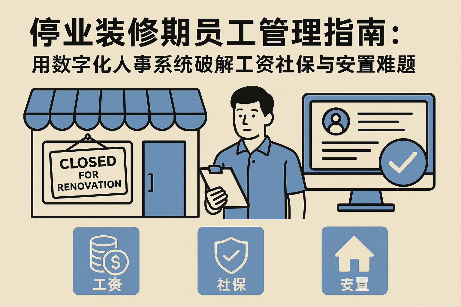 停业装修期员工管理指南：用数字化人事系统破解工资社保与安置难题