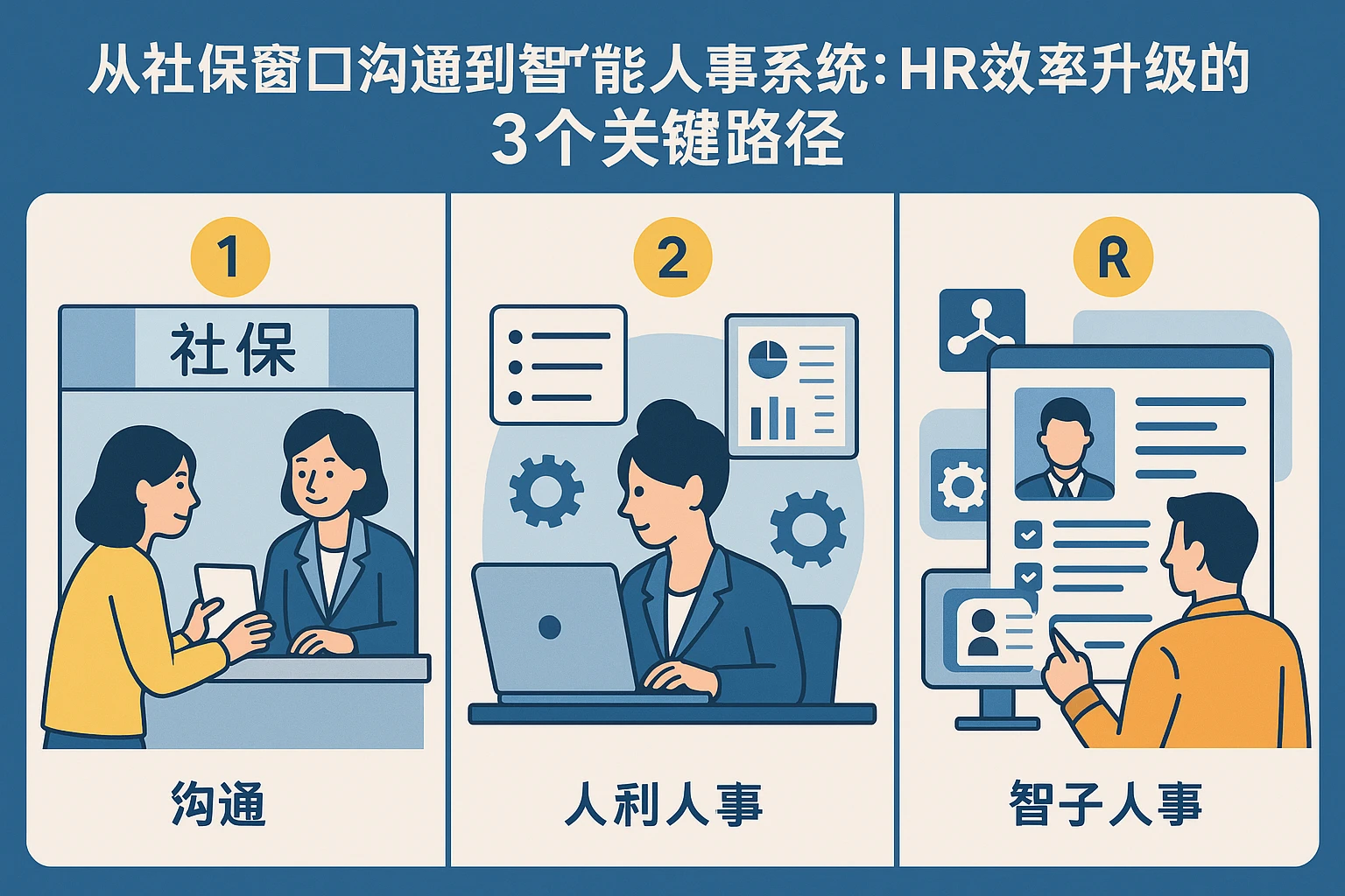 从社保窗口沟通到智能人事系统：HR效率升级的3个关键路径