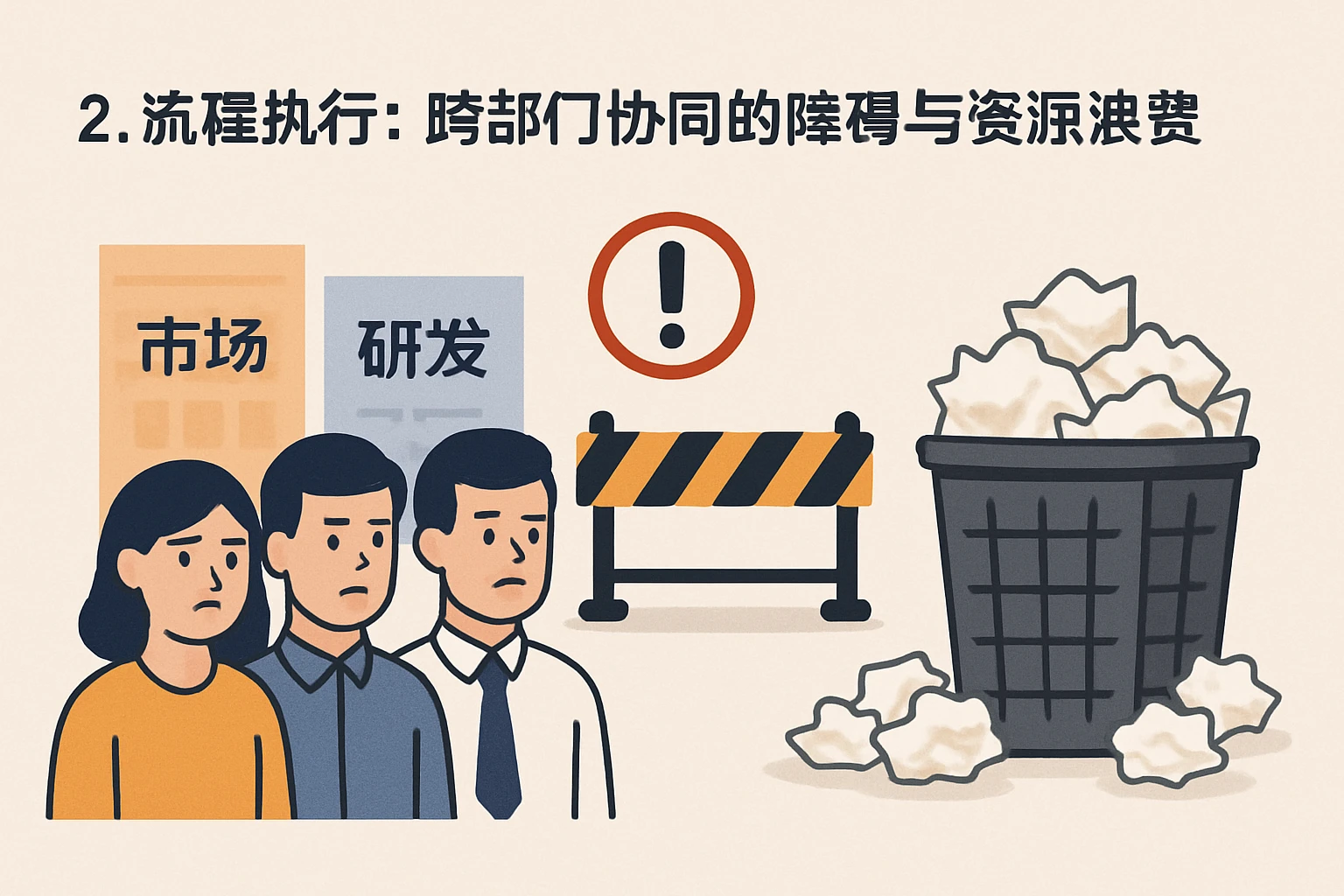 2. 流程执行：跨部门协同的障碍与资源浪费